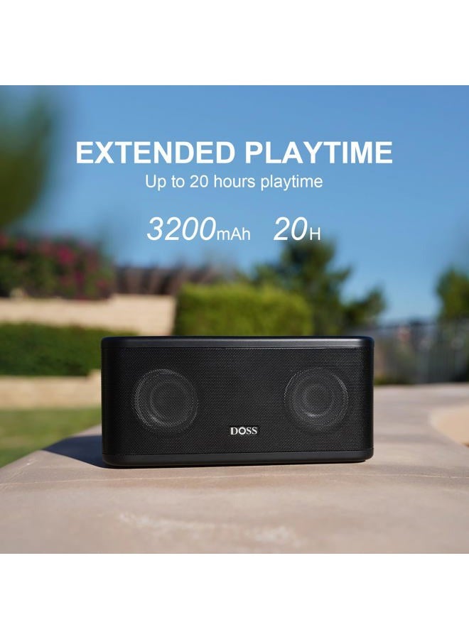 DOSS SoundBox Plus Portable Speaker with HD Sound and Deep Bass, Wireless Stereo Pairing, Touch Control, Multicolor LED Lights, 20 Hours Playtime, Speaker - Image 4